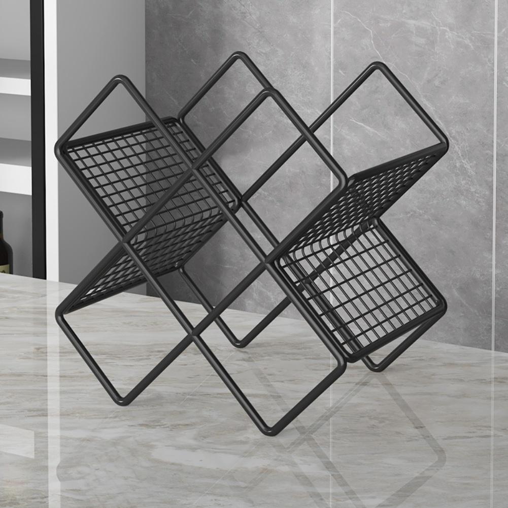 Desktop Wine Holder Wine Rack Wrought Iron Storage