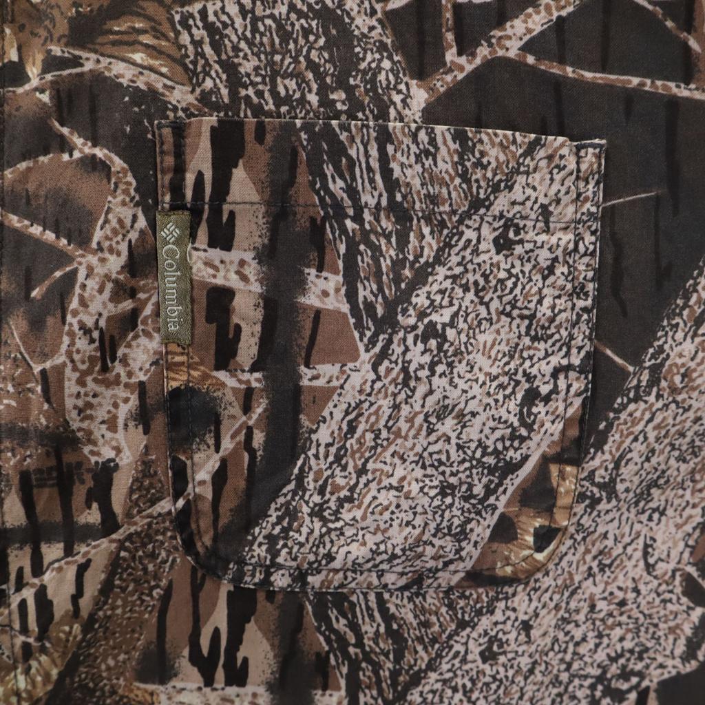 Columbia 90s Old Real Tree Camo Pattern Long Sleeve Cotton Shirt Men's Used