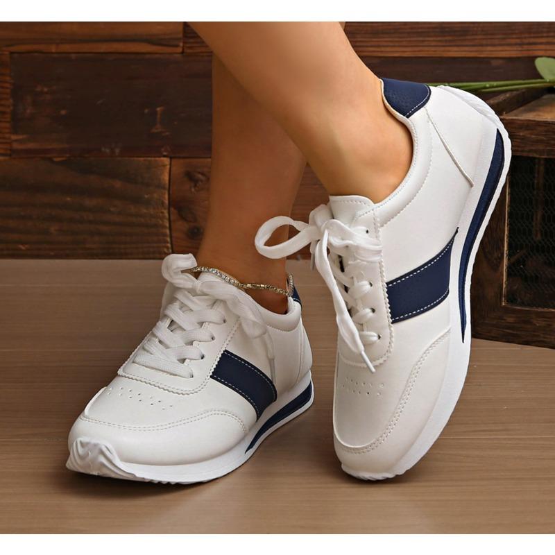 2025 Neue Damen Plateau-Sneakers Leder Patchwork Freizeit Sportschuhe Damen Outdoor Laufschuhe Frau Designer Schuhe