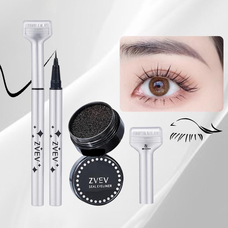 

1Set Black/Brown Lower Eyelash Stamp Professionnelle Eyelash Seal Eyeliner Pen Waterproof And Sweat Proof 2 In 1 Eye Liner