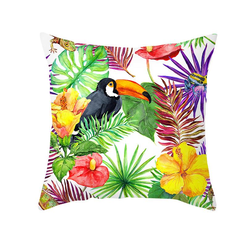Home Decor Tropical Floral & Flamingo Throw Pillow Covers Pattern Cushion Cover Suitable For Sofa Bedroom Car Pillow Cover