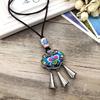 Retro Long Fashion Classical Embroidery Fringed Necklace Temperament Wind Chimes Pendant Miao Sweater Chain Accessories