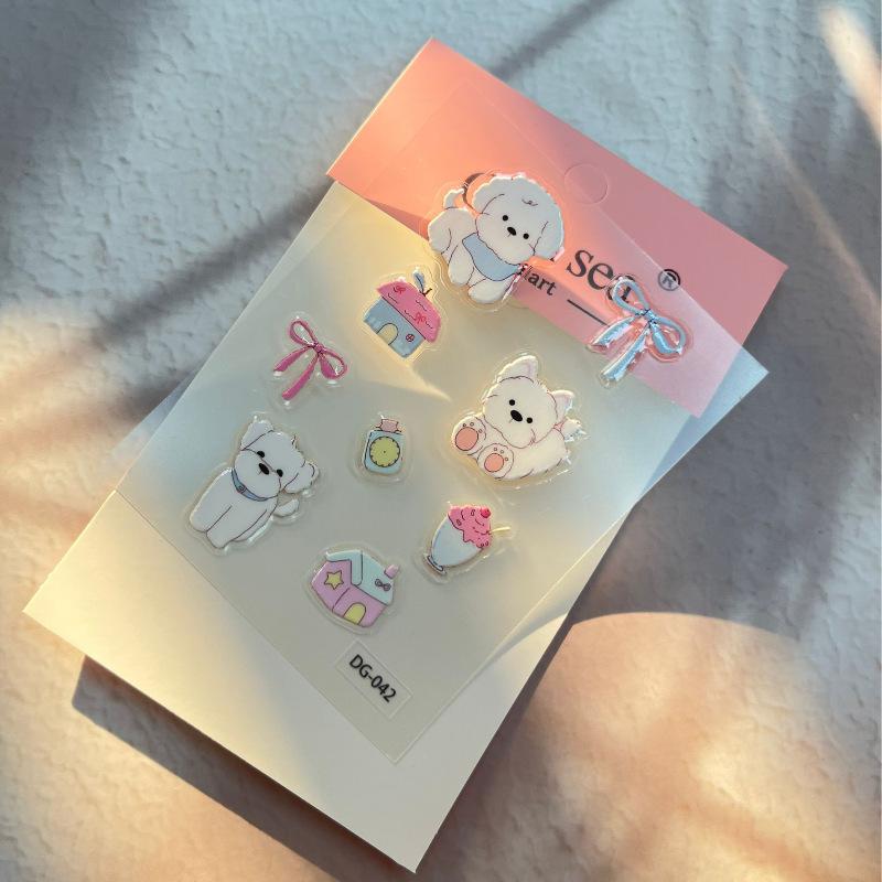 Cute Cake Wishing Pool 3D Relief Resin Sticker Girl Phone Case Laptop Transparent Jelly Decal Stationery Notebook DIY Decoration