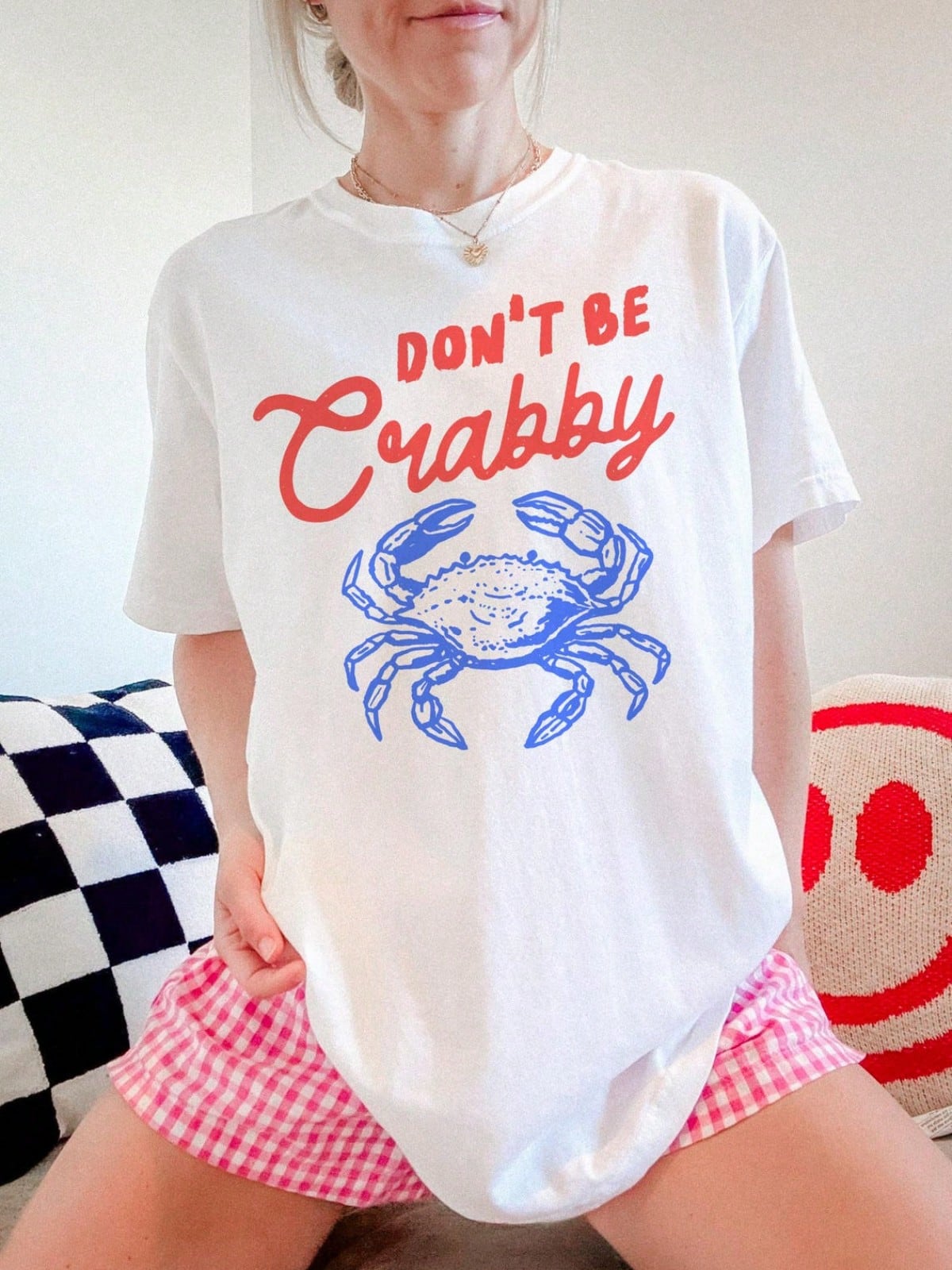 

Crab Graphic TShirt French Coastal Distressed Tee Oversized Coquette Aesthetic Shirt Nautical FisherUnisex Style Female Clothing S