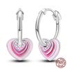 Sparkling Women Hoop Earrings 925 copper Heart Shape Star Moon Round Blue Zircon Fit Origina Drop Earrings Zircon Holiday gifts