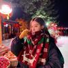 High-End Women's Winter Scarf: Snowflake and Reindeer Design, Red, Korean Style, Perfect Christmas Gift