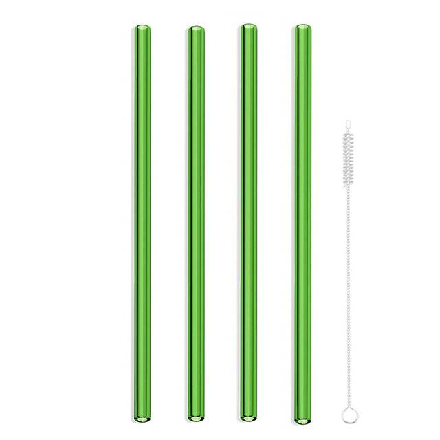 4Pcs Glass Straws Reusable Drinking Glass Tube Eco-friendly With Cleaning Brush Events Party Favors Supply