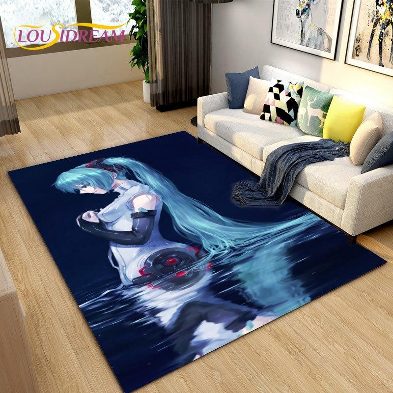 3D-Teppich mit japanischem Musik-Anime-Cartoon, Teppich für Wohnzimmer, Schlafzimmer, Sofa, Fußmatte, Dekoration, Kinder spielen, rutschfeste Bodenmatte