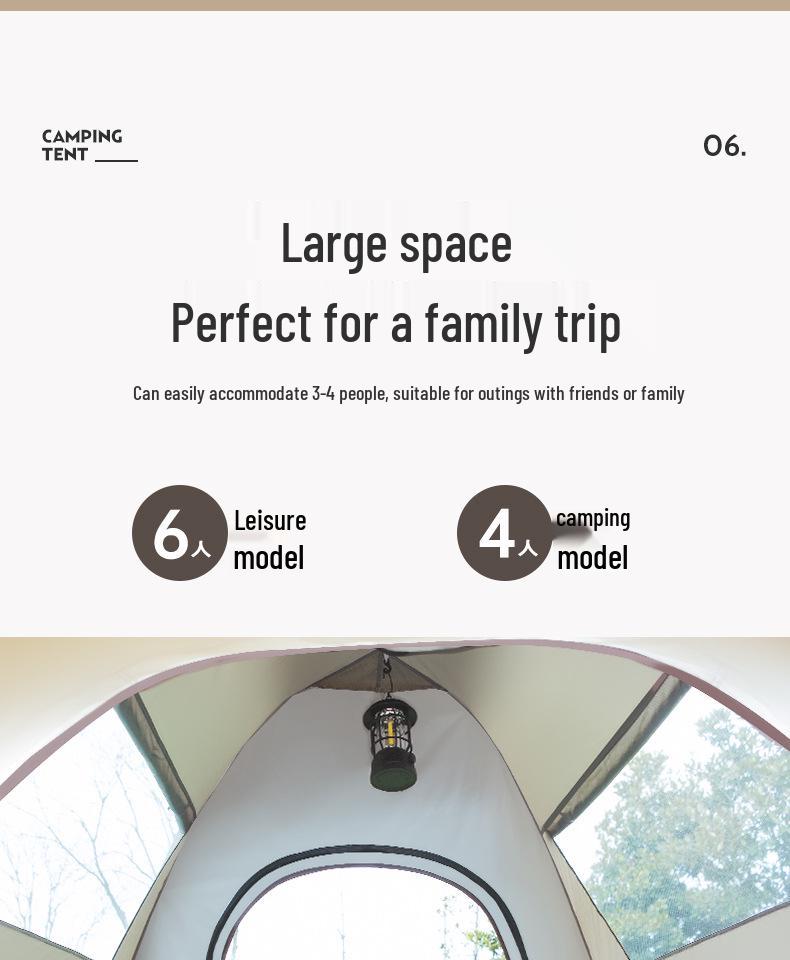 Draagbare Waterdichte Pop-Up Kampeertent met Zonbescherming