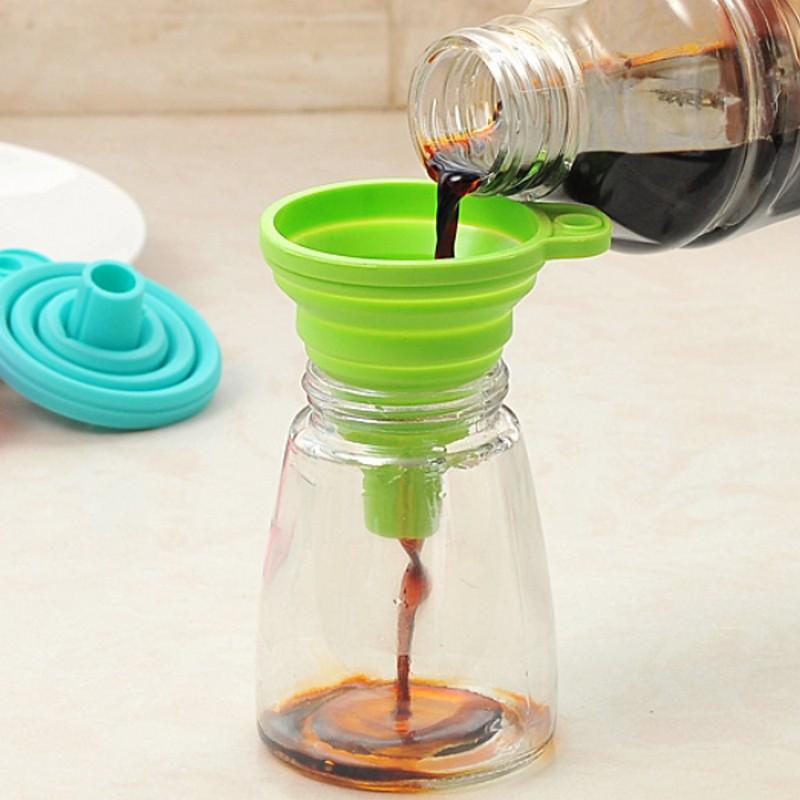 Erweiterbarer Zusammenklappbarer Silikontrichter Haushalt Mini Küche, Ölgießen Wein Flüssigkeitsspender Trichter Küchenwerkzeuge