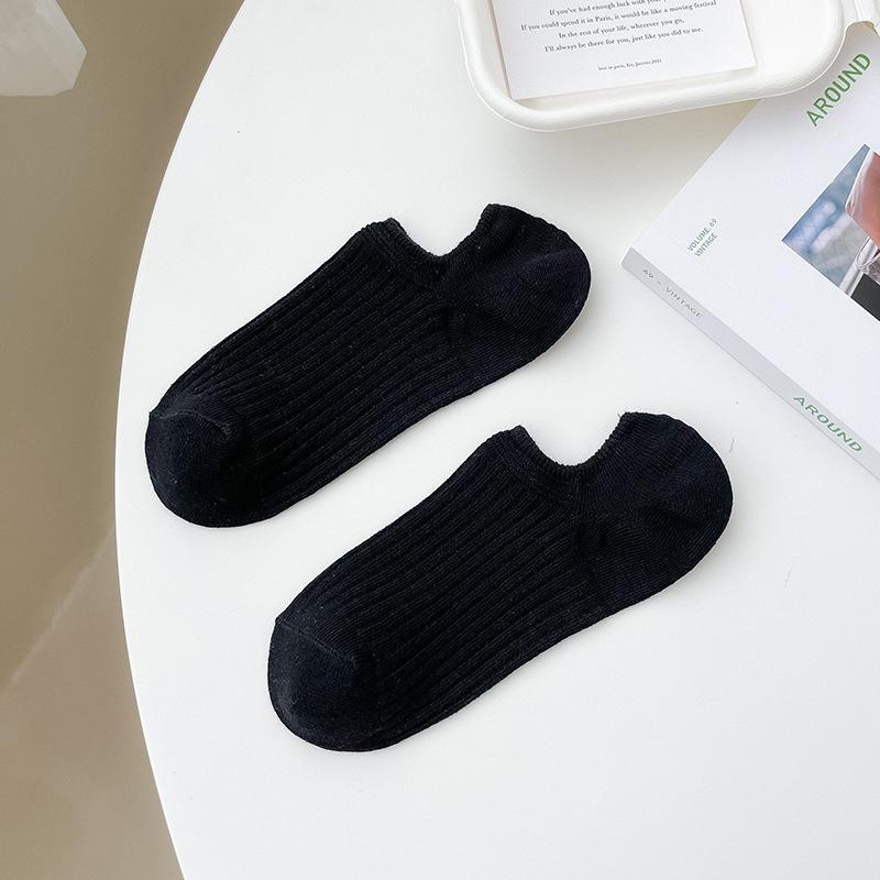 Shallow-mouthed Women's Boat Socks, Thin, Breathable Pure Cotton Socks for Spring and Summer, Candy-colored Solid-colored Women's Short Socks