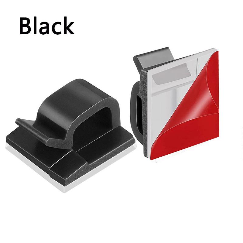 10/20/50PCS Cable Clips Self Adhesive Cord Management Black Wire Holder Organizer Clamp Self-adhesive Car Wire Clip Accessories