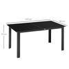 Outdoor Dining Table for 6, Aluminium Rectangular Garden Table with Tempered Glass Tabletop for Yard, Patio, Black