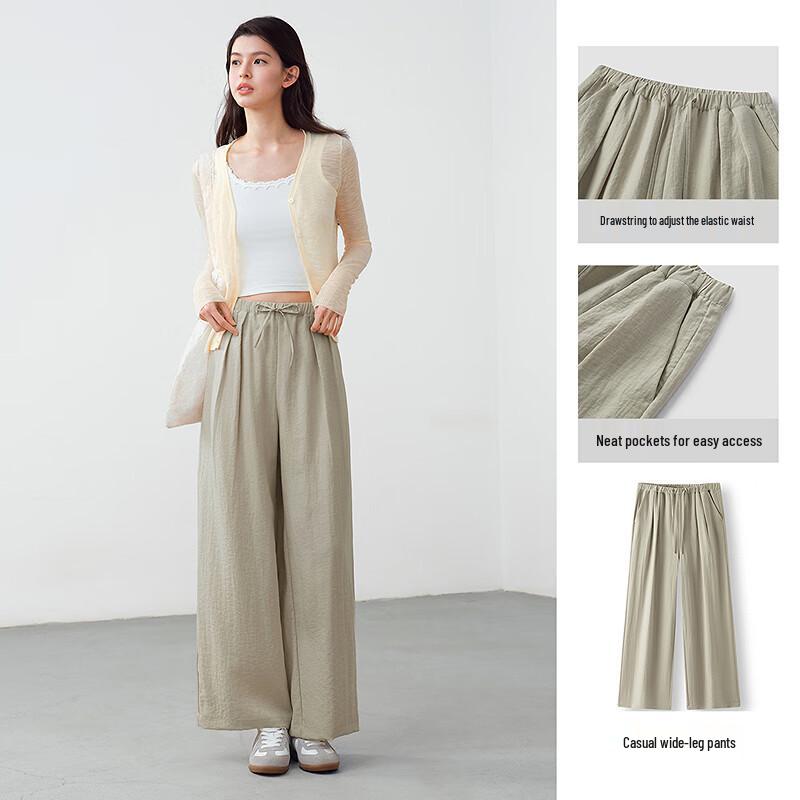 Semir Women's Pleated Drapey Wide-Leg Casual Pants