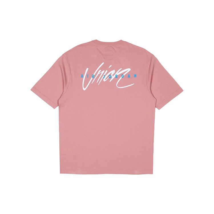 Jordan X Union LA Dunk Print Crew Neck T-Shirt Men Tops Pink CZ1458-695