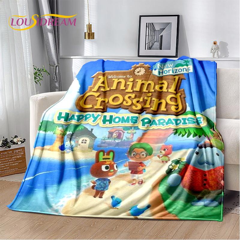 Manta de dibujos animados de Animal Crossing New Horizons, manta suave para el hogar, dormitorio, cama, sofá, Picnic, viaje, oficina, manta para niños