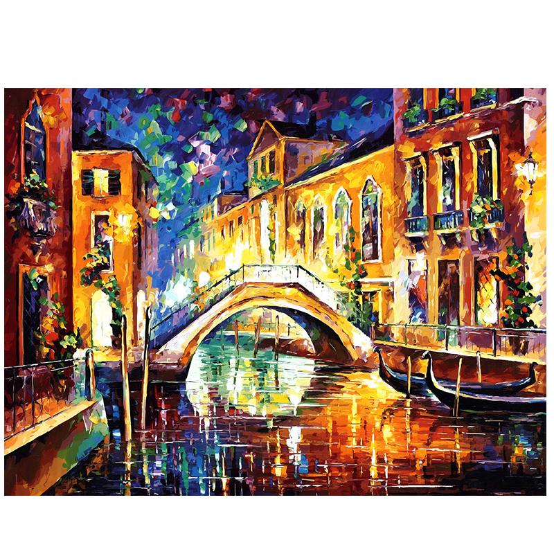 

DIY Oil Painting By Numbers Handicraft Decor 40x50CM Frameless Pop Art Bridge