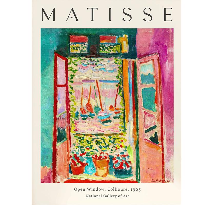 Vintage Abstrakte Matisse Ausstellung Mitte des Jahrhunderts Landschaft Wandkunst Poster Leinwand Malerei Drucke Bilder für Zimmer Heimdekor 60x90cm No Framed