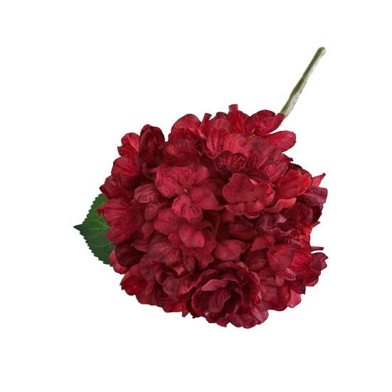 

Большие Гидрангии Искусственные Цветы Полный Цвет Искусственные Шелковые Гидрангии со Стеблем для Дома Свадебной Вечеринки Декор Центральная Часть Стола красный
