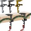 Adjustable 2-In-1 Mantel Hook Space Saving Fireplace Hanger Christmas Stocking Holder  Front Door