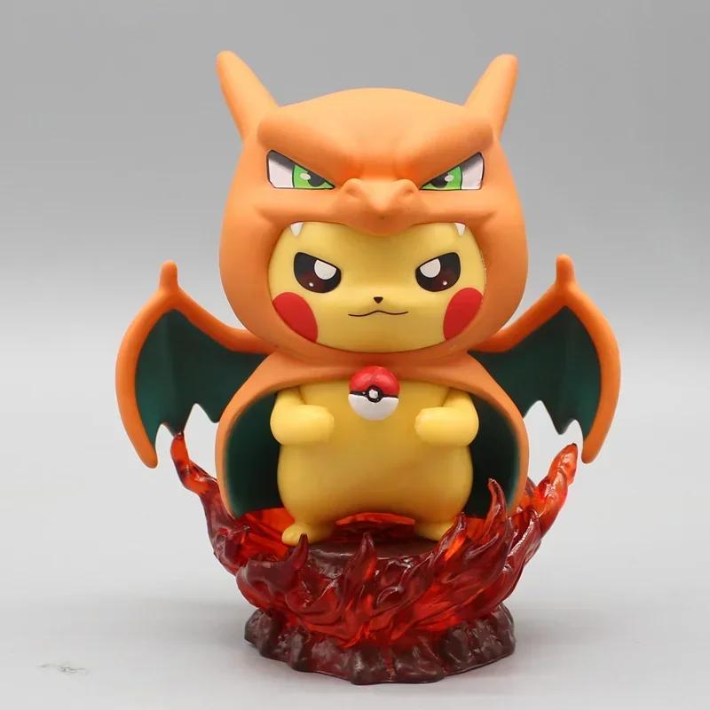 

12cm Pokemon Figure Set Pikachu Gengar Charizard, Cute Anime Model Statue Collection for Display Gift Fans