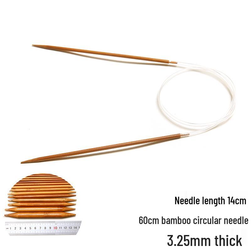 

60cm Carbonized Bamboo Circular Knitting Needles for Kids - Ideal for Snoods and Hats - Free Shipping
