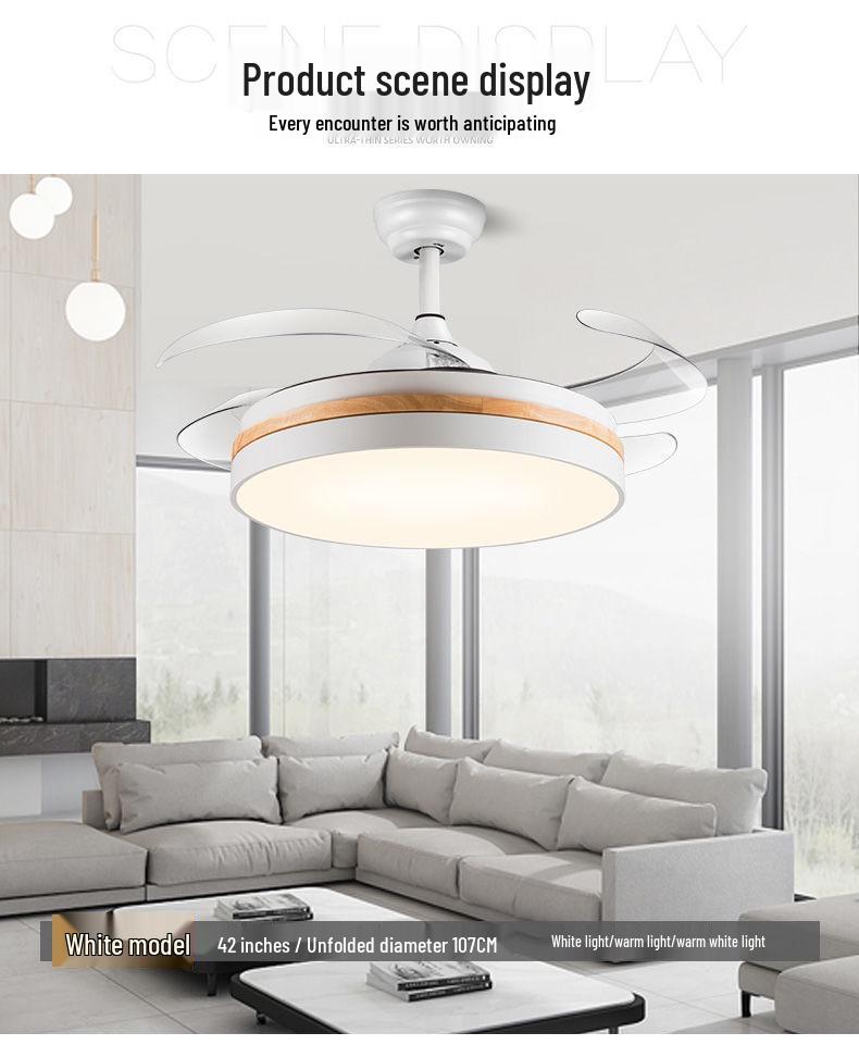Smart LED Ceiling Fan Light for Home and Study - Modern Design for Bedroom or Restaurant