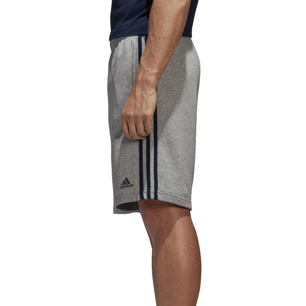 Adidas Essentials Comfortable Versatile Striped Casual Shorts Men Shorts Gray BK7469