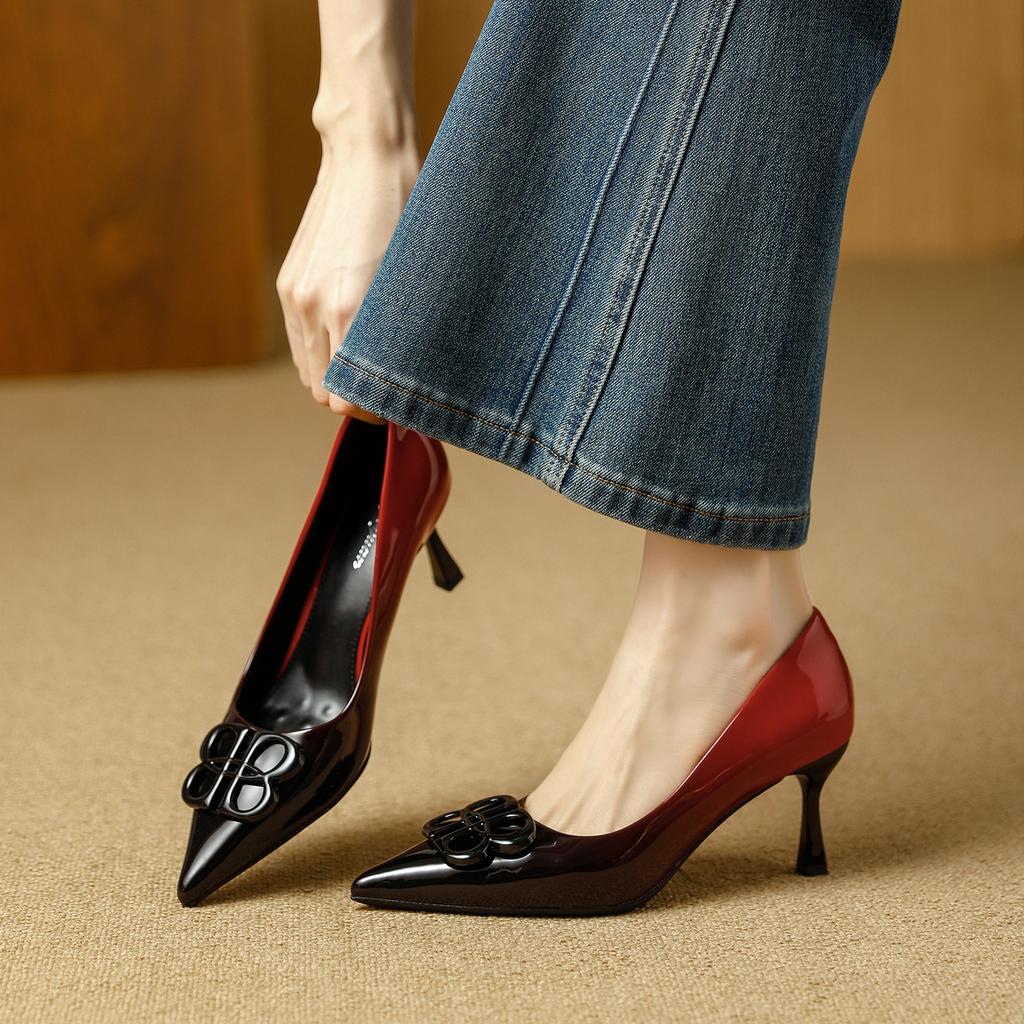 Pointed High Heels 2026 Spring and Autumn European and American Fashion Banquets Gradually Change Color Not Tired Feet Thin Heels