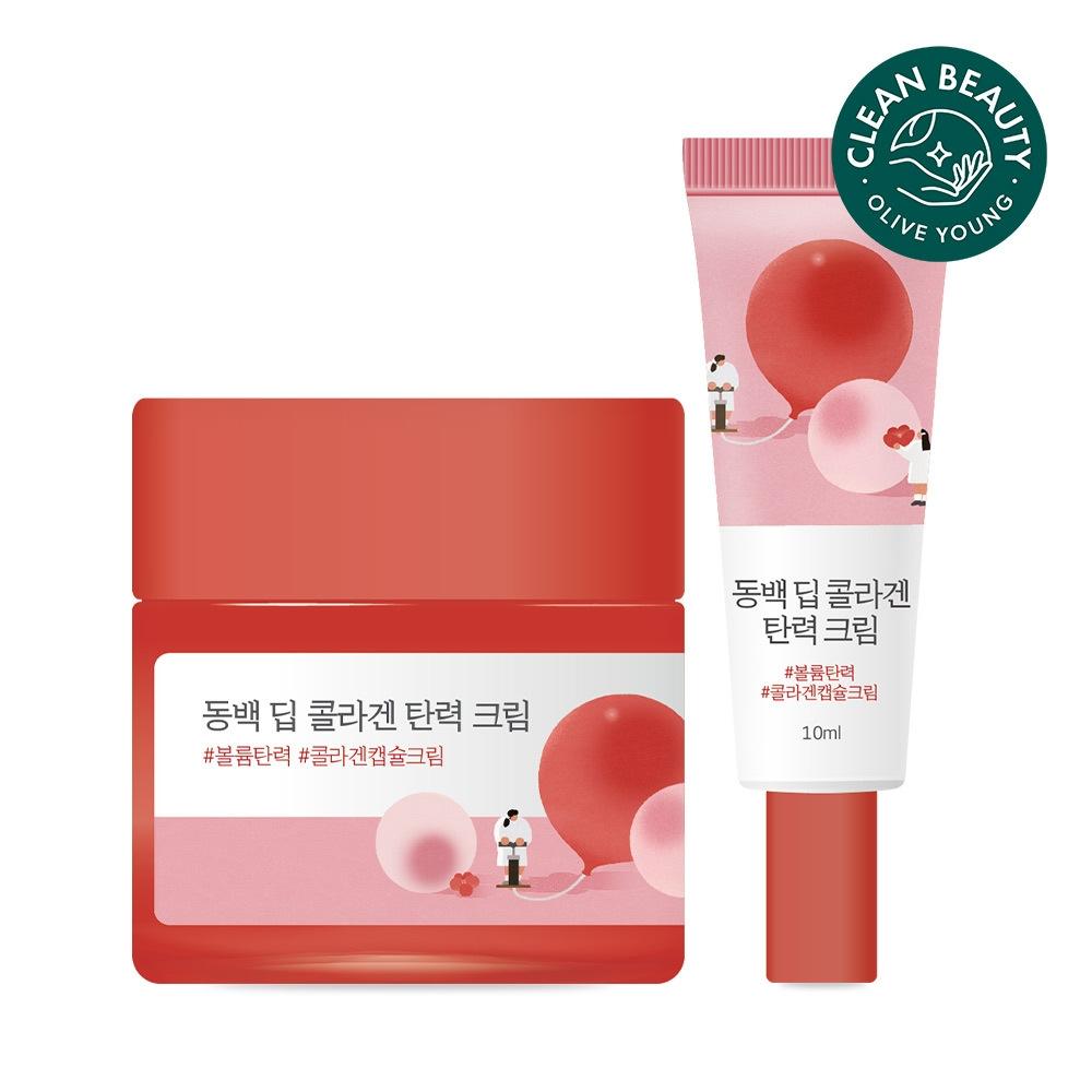 Round Lab Deep Camellia Collagen Elastic Cream 50ml  +10ml  10 Layer Elastic