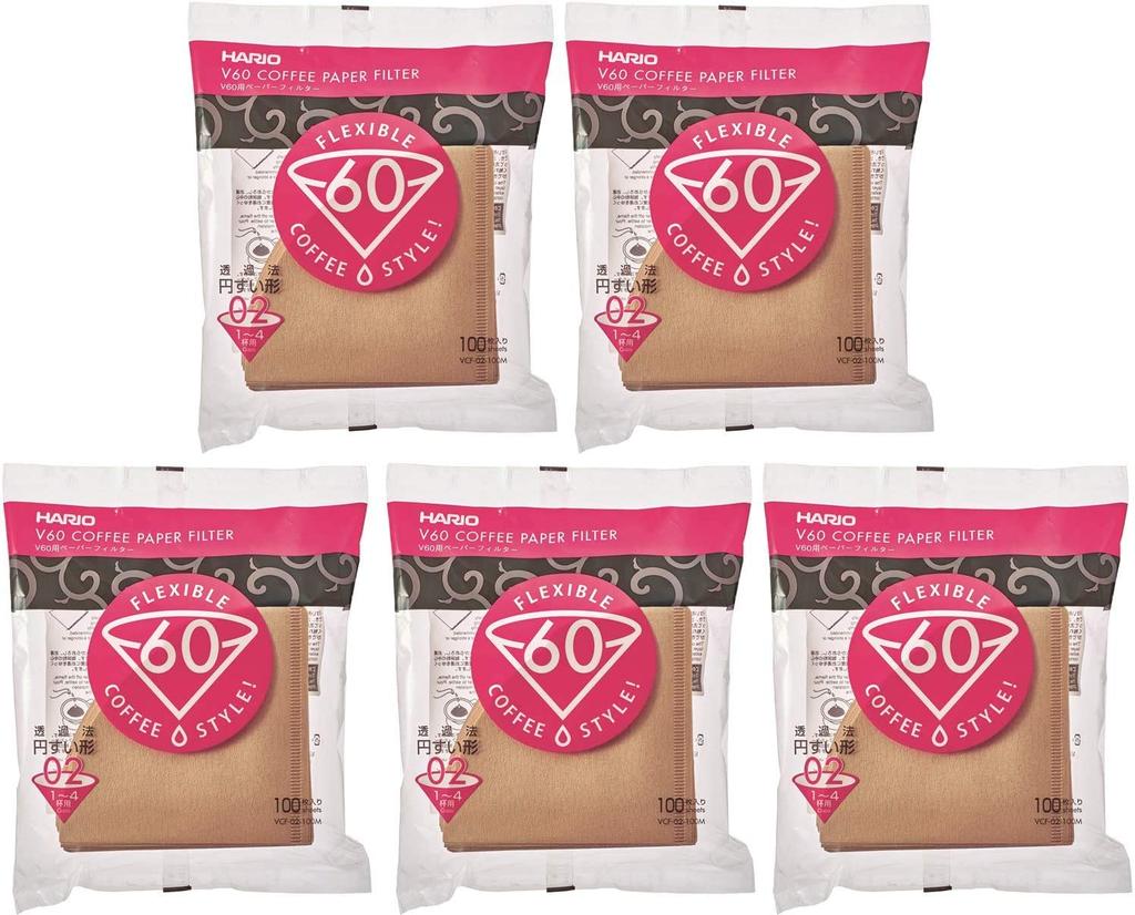 HARIO V60 Paper 500 Misarashi Filters, 02M, 1-4 Cups, Filters, (VCF-02-100M)