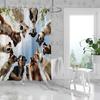 1pc Cute Dog Printed Waterproof Shower Curtain Shower Partition Bathroom Privacy Protection with 12 Hooks for Easy Installation