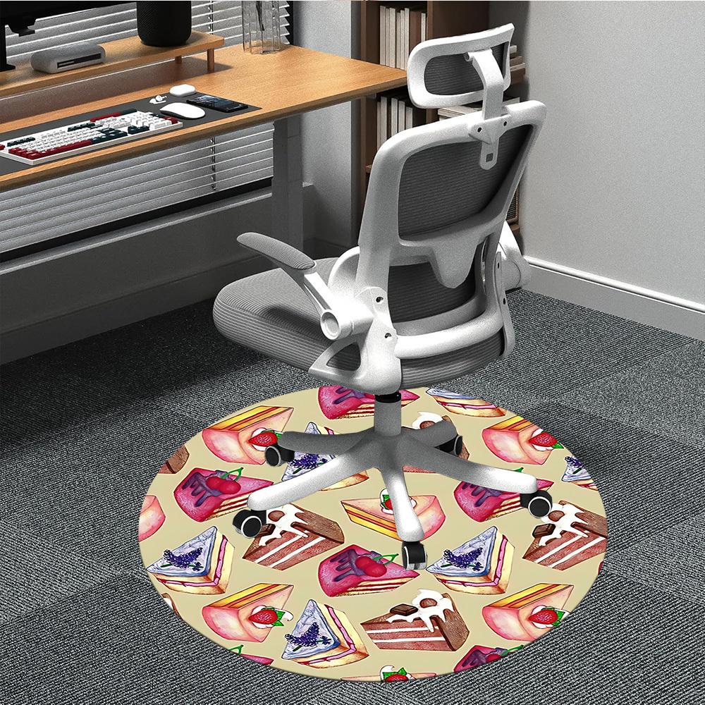 

1pc Cake Slice Office Round Rug, Non-slip, Soft and Durable Office Rug for Interior Decoration, Perfect for Office, Beautiful Decoration yy260323002 80cm by 80cm