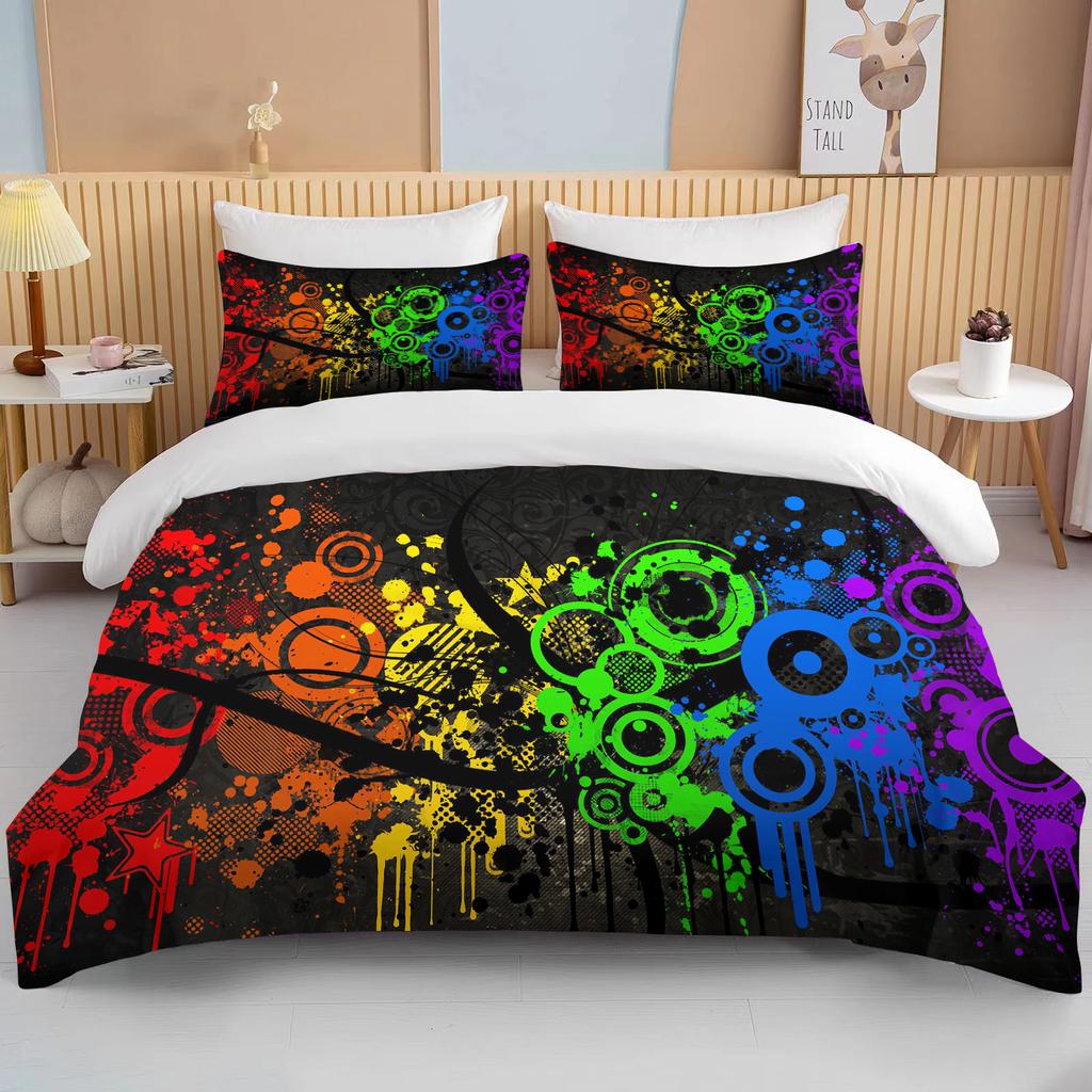10 Sizes Beautiful Gamepad Patterned Bed Set Of Three  King Size Double Bed Bedding Set Microfiber Or Polyester Duvet Cover Set