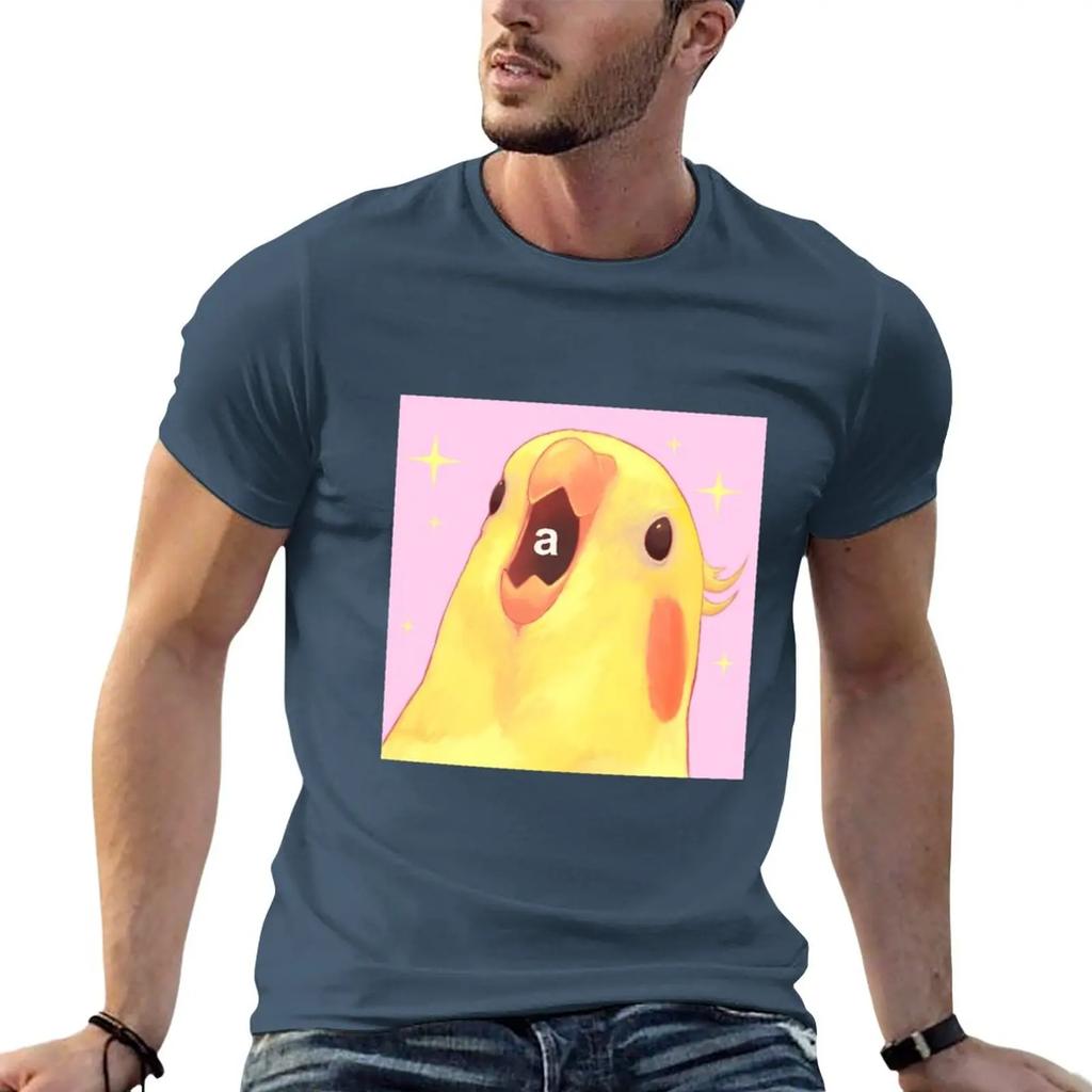Oversized graphicswearcockatiel screaming T-Shirt aesthetic clothes T-shirt short anime designer t shirt