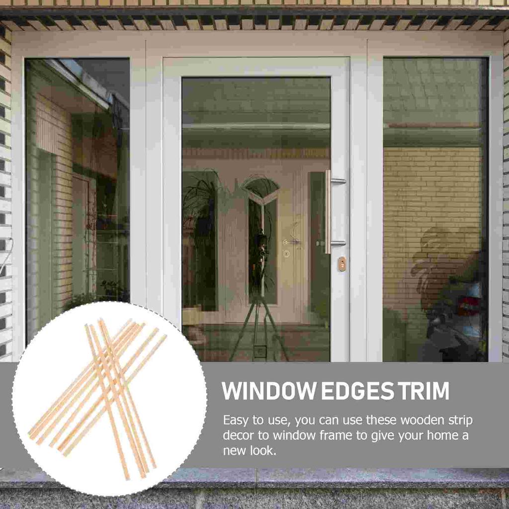 10 Pcs Triangular Wooden Strip Window Molding Trim Decor Decoration Frame Model for Screen Retro