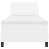 Boxspring Bed with Mattress White 90 x 190 cm Faux Leather