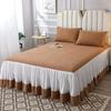 3 Pcs Solid Color Bedspread on The Bed Home Knit Dust-proof Smooth Cotton Bed Cover for Queen/King Size Bed