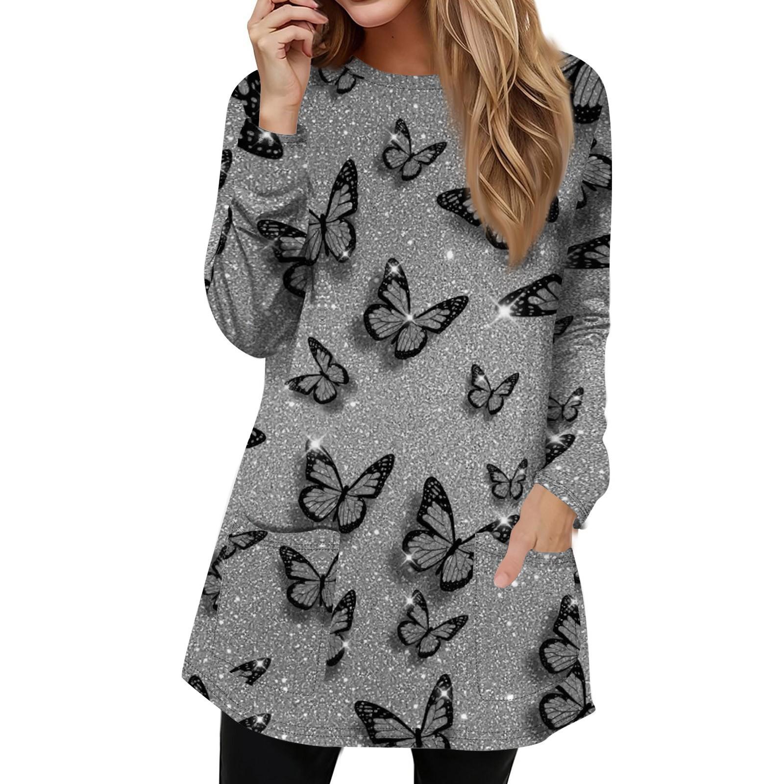 

Женская толстовка, пуловер, спортивная одежда, карман, принт, повседневный топ с круглым вырезом и длинными рукавами S