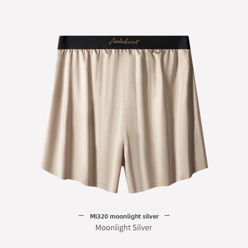 Men's Spring Summer New Light Luxury Ice Silk Glossy Fabric Loose 10A Antibacterial Underpants
