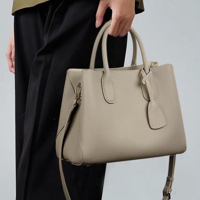 

Niche Design Genuine Leather Large-capacity Fashionable Handbag Vegetable Basket and Women s Bag сірий