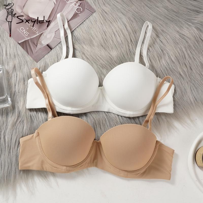 Bezešvé podprsenky pro ženy Měkké spodní prádlo Push-up podprsenka Braletka Pohodlná neviditelná podprsenka Odnímatelná ramínka Sexy spodní prádlo