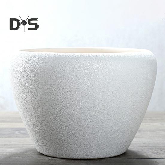 Ceramic Flowerpot Large Circular Opening Planter Pot Colored Glaze Finish Flower Pot with Drainage Hole for Indoor Outdoor Use