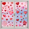 9Pcs 20x30cm Valentine’s Day Window Stickers Cute Watercolor Red Heart Pattern Electrostatic Sticker Wedding Party Home Decor