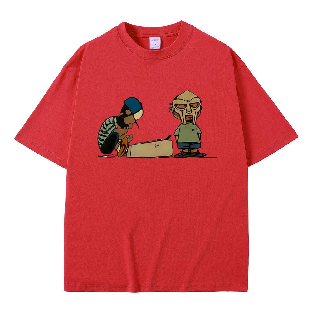 

Rapper Mf Doom MM FOOD Cartoon Style Print T Shirt Men Women Hip Hop Fashion Oversized Tshirts Mens Casual Vintage Streetwear S
