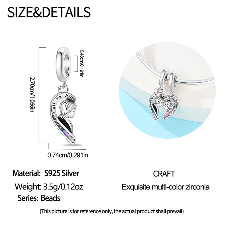 Valentines Day Charm Bead Charms Copper Couple Kiss Dangle Pendant Compatible With Bangle Bracelets Necklaces Do It Yourself Jewellery