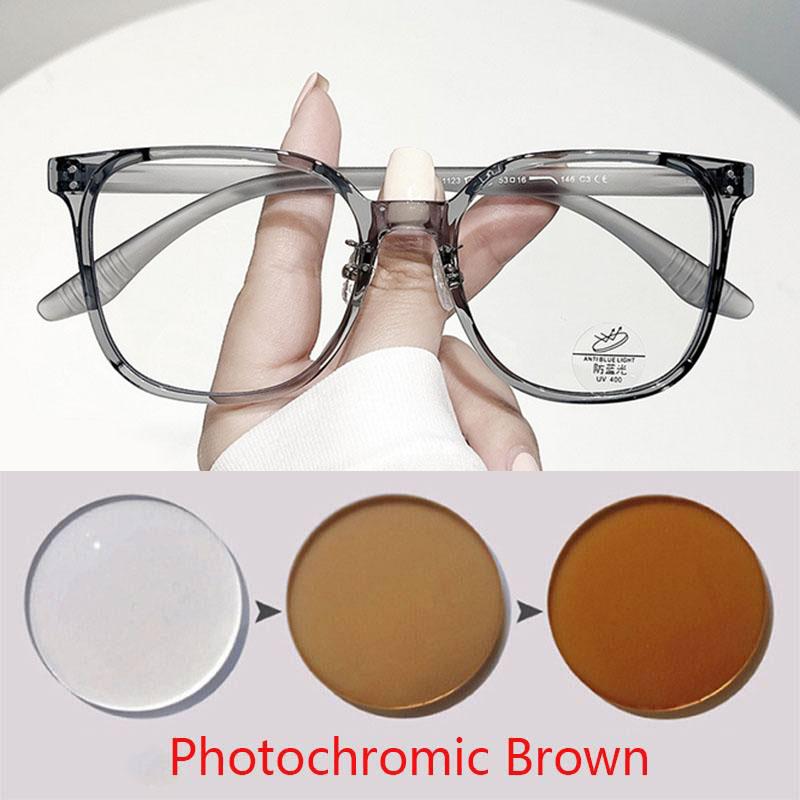 Oversize Square TR90 Frame Rivet Myopia Spectacles With Cylinder 0 -0.5 -0.75 To -6.0 , Hyperopia +0.5 To +6.0