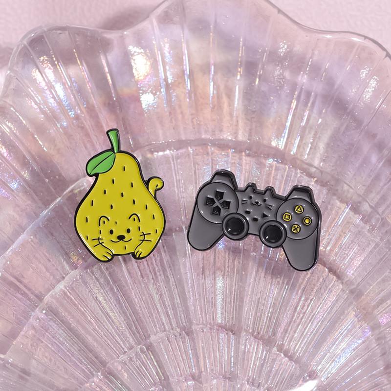 Charming Cute Cartoon Fruit Brooches Featuring Adorable Strawberry Watermelon Grape Designs