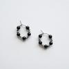 MERRYMOTIVE Onyx and Crystal Mini Hoop Earring