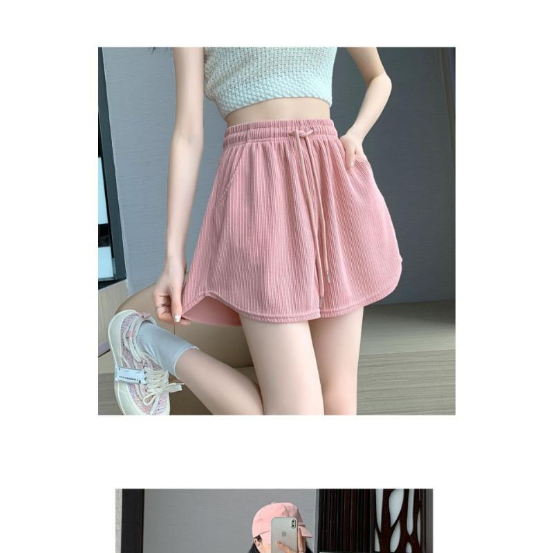 Rosa Sportshorts Damen Sommer Hochtailliert Kleiner Mann Laufen Weites Bein Lässige Hotpants